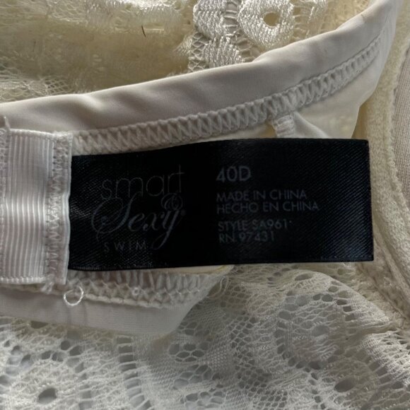 Smart and Sexy Halter Top Womens Cream Size 40D Lace Summer - Picture 7 of 8